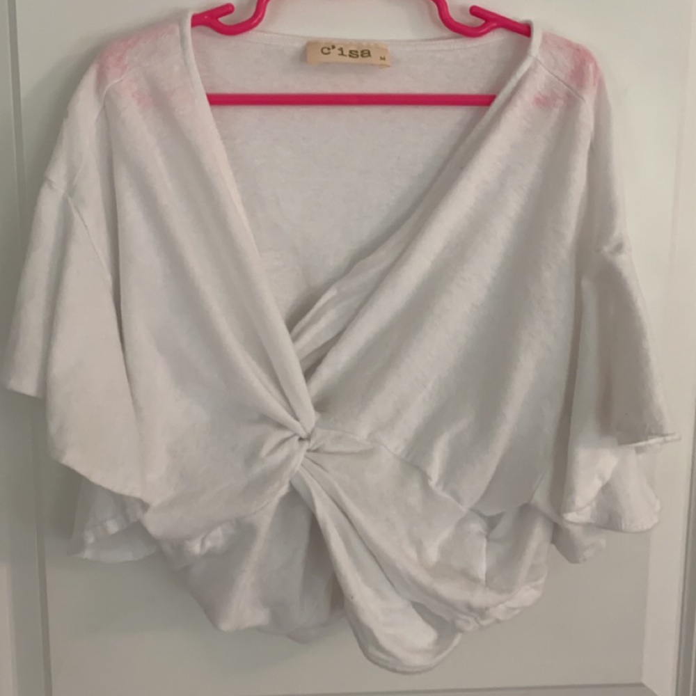 White crisscross top